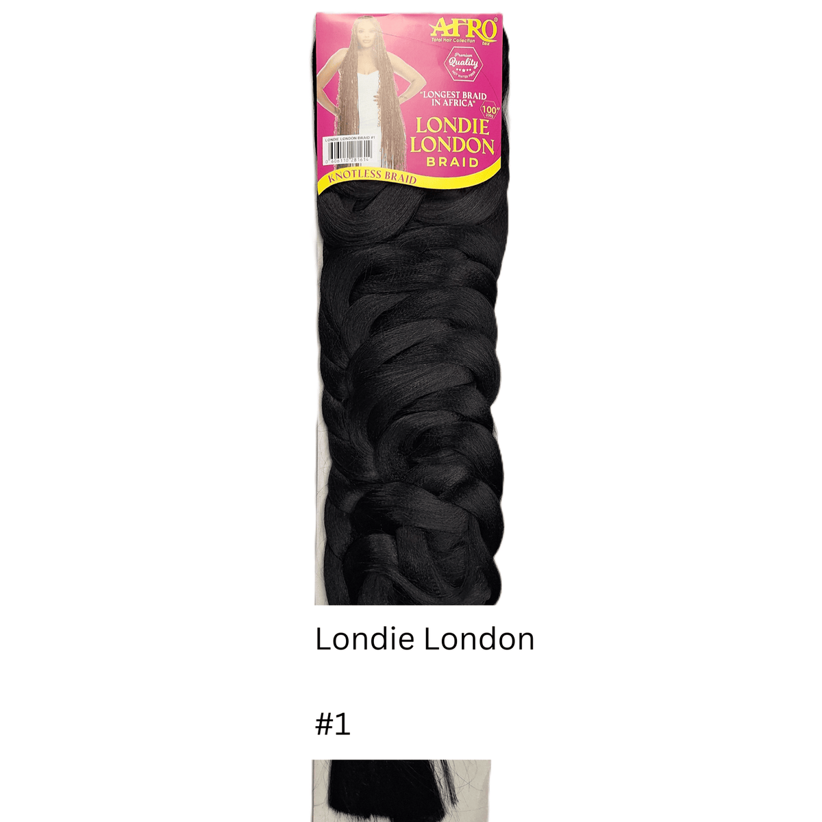 Afrotex Londie London Braid - Colour #1 - Jet Black